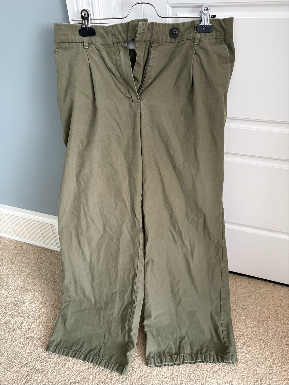 Mango Olive Green Utility Pants